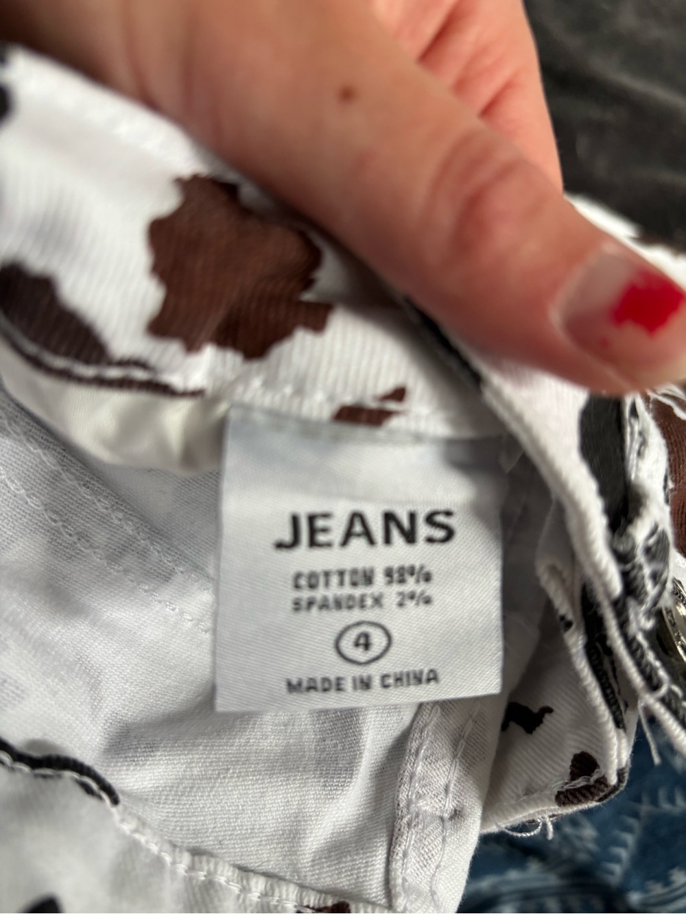 Cow Print Jeans - Picture 2 of 3